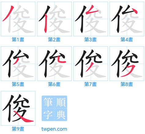 俊幾畫|俊的筆順 國字「俊」筆畫